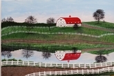 Red Roofed Barn Reflections