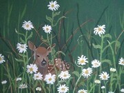 Fawn in the Daisies