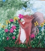 Stop to Smell the Roses Squirrel